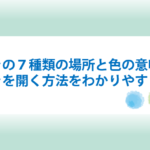 チャクラの意味と場所と色